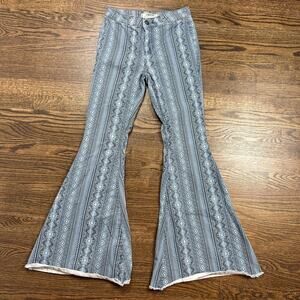 Rock & Roll Denim Jeans Womens 26X34 Blue Bargain Button Bell Flare Western